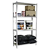 Simonrack Maderclick Metallregal Maderclick SuperPlus (H x B x T: 150 x 110 x 40 cm, Traglast pro Boden: 200 kg, Anzahl Böden: 4 Stk., Stecken, Silber) | BAUHAUS