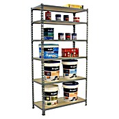Simonrack Maderclick Metallregal Maderclick SuperPlus (H x B x T: 250 x 110 x 30 cm, Traglast pro Boden: 200 kg, Anzahl Böden: 6 Stk., Stecken, Grau) | BAUHAUS
