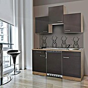 Respekta Single-keuken (Breedte: 150 cm, Met glaskeramische kookplaat, Grijs)