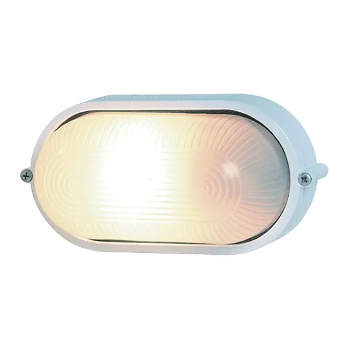 Ritter Leuchten Wand- & Deckenleuchte - 95 x 210 x 110 mm, Weiß - Oval gestaltete, weiße Wandleuchte mit geriffeltem Glas, die ein warmes, diffuses Licht erzeugt und eine moderne Note verleiht.