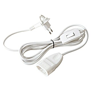 Voltomat Podaljševalni kabel s kabelskim stikalom (3 m, Bele barve, H03VVH2-F)