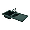 Carea Fregadero encastrable (98 x 50 cm, 1½ cubeta, CAREAlith®, Gris hormigón)