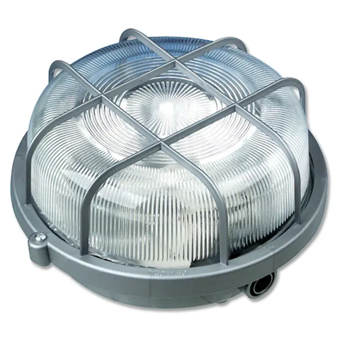 Ritter Leuchten LED-Wand- & Deckenleuchte rund - 7 W, Ø x H: 200 x 105 mm, Silber, Warmweiß - Runde Wandleuchte mit Schutzgitter für den Außenbereich, ideal für Eingangsbereiche und Terrassen. Robuste Bauweise und ansprechendes Design.