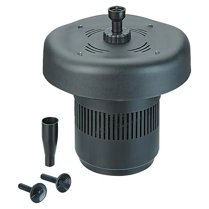 Neptun Premium Schwimmfilter-Set Premium - Fördermenge pro Std.: 1.200 l, Geeignet für: 3.000 l Teichwasser (ohne Fischbesatz), 21 W - Ein schwarzer Teichbelüfter mit verschiedenen Aufsätzen für Springbrunnen, ideal zur Sauerstoffversorgung und Dekoration Ihres Gartenteichs.