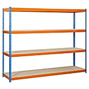 Simonrack Simontaller Metall-Schwerlastregal (L x B x H: 45 x 120 x 200 cm, Traglast: 400 kg/Boden, Anzahl Böden: 4 Stk.)