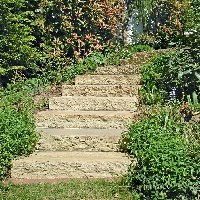 Blockstufe Indian SummerSandfarbe, 15 x 35 x 50 cm, Sandstein, Naturbelassen Unknown