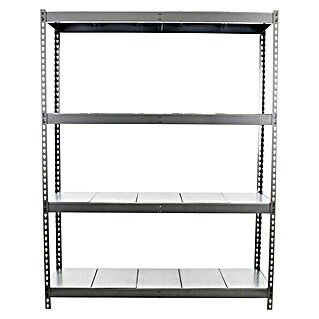 Simonrack Simontaller Metallregal Ecoforte Metall (H x B x T: 200 x 120 x 45 cm, Traglast pro Boden: 400 kg, Anzahl Böden: 4 Stk., Stecken, Grau)