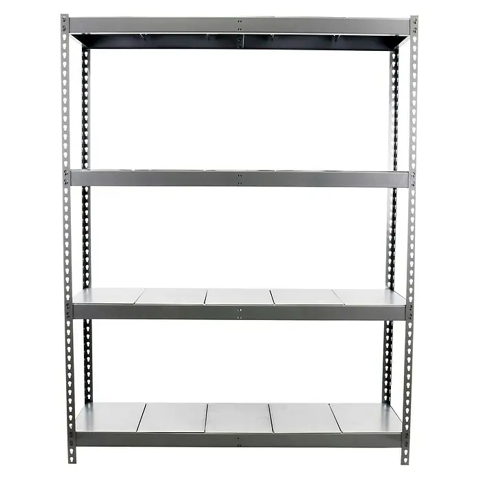 Simonrack Ecoforte Metallregal Ecoforte Metall - H x B x T: 200 x 150 x 60 cm, Traglast pro Boden: 400 kg, Anzahl Böden: 4 Stk., Stecken, Grau - Aufnahme des grauen Metallregals mit vier Ablagen. Ideal zur Lagerung und Organisation im Lager oder Keller.