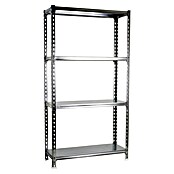 Simonrack Simonclick Metallregal Simonclick Plus (H x B x T: 150 x 90 x 50 cm, Traglast pro Boden: 180 kg, Anzahl Böden: 4 Stk., Stecken, Silber/Silber) | BAUHAUS