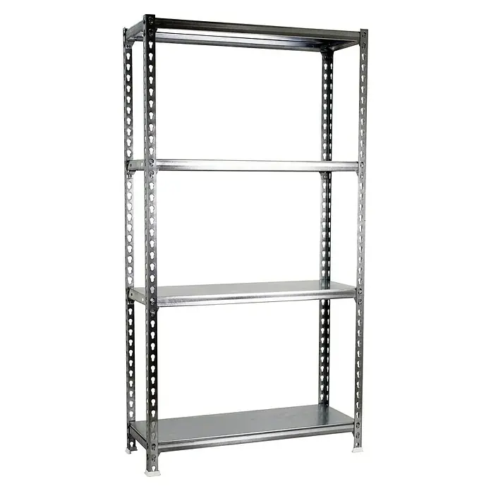 Simonrack Simonclick Metallregal Simonclick Plus - H x B x T: 150 x 100 x 40 cm, Traglast pro Boden: 180 kg, Anzahl Böden: 4 Stk., Stecken, Silber/Silber - Metallregal mit vier Ablagen, ideal für Lagerung und Organisation in Werkstatt oder Garage. Robustes Design für hohe Belastbarkeit.