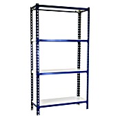 Simonrack Simonclick Metallregal Simonclick Plus (H x B x T: 150 x 100 x 30 cm, Traglast pro Boden: 180 kg, Anzahl Böden: 4 Stk., Stecken, Blau/Weiß) | BAUHAUS