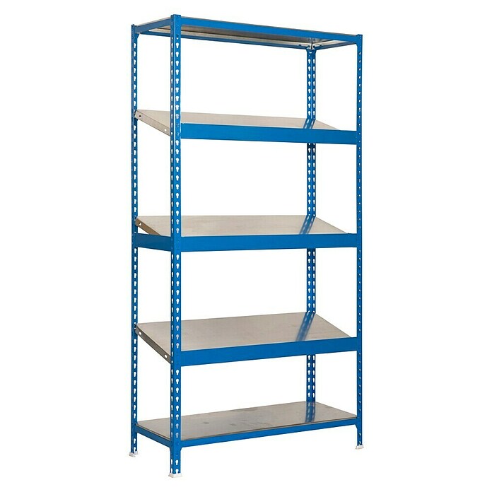 Simonrack Simonclick Estantería metálica Simonexpo Plus (L x An x Al: 40 x 100 x 200 cm, Capacidad de carga: 200 kg/balda, Número de baldas: 5 ud., Azul)