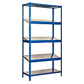 Simonrack Simonclick Estantería metálica Simonexpo Plus (L x An x Al: 40 x 100 x 200 cm, Capacidad de carga: 200 kg/balda, Número de baldas: 5 ud., Azul)