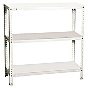 Simonrack Simonclassic Metallregal Advantage Plus (H x B x T: 90 x 100 x 50 cm, Traglast pro Boden: 75 kg, Anzahl Böden: 3 Stk., Schrauben, Weiß) | BAUHAUS