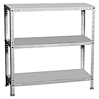 Simonrack Simonclassic Metallregal Advantage Mini (H x B x T: 100 x 80 x 50 cm, Traglast pro Boden: 75 kg, Anzahl Böden: 3 Stk., Schrauben, Silber)