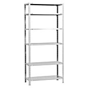 Simonrack Simonclassic Metallregal Comfort Plus (H x B x T: 200 x 100 x 50 cm, Traglast pro Boden: 100 kg, Anzahl Böden: 6 Stk., Schrauben, Weiß) | BAUHAUS