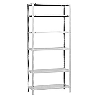 Simonrack Simonclassic Metallregal Comfort (H x B x T: 200 x 90 x 50 cm, Traglast pro Boden: 100 kg, Anzahl Böden: 6 Stk., Schrauben, Weiß)