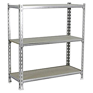 Simonrack Maderclick Metallregal Maderclick (H x B x T: 90 x 90 x 50 cm, Traglast pro Boden: 150 kg, Anzahl Böden: 3 Stk., Stecken, Silber)