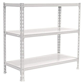 Simonrack Simonclick Estantería metálica Plus (Al x An x Pr: 100 x 100 x 30 cm, Capacidad de carga por balda: 180 kg, Número de baldas: 3 ud., Inserción, Blanco)