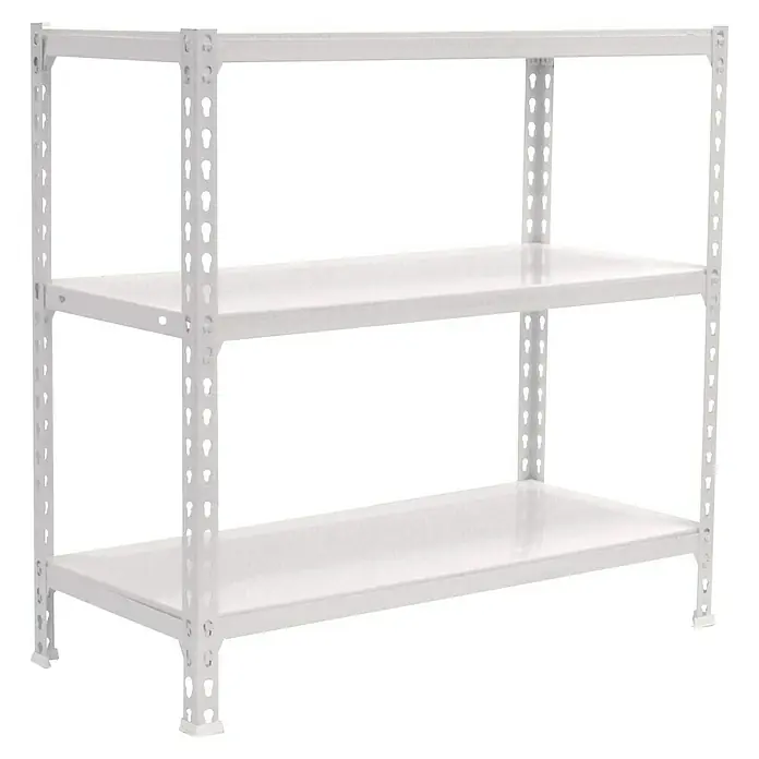 Simonrack Simonclick Metallregal Simonclick Plus - H x B x T: 90 x 100 x 40 cm, Traglast pro Boden: 180 kg, Anzahl Böden: 3 Stk., Stecken, Weiß/Weiß - Drei weiße Regale mit guter Lagerkapazität für viele verschiedene Produkte in Ihrem Lager.