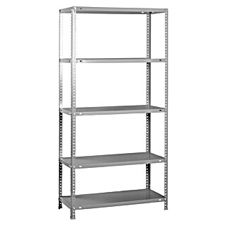 Simonrack Simonclassic Metallregal Advantage Mini (H x B x T: 180 x 80 x 40 cm, Traglast pro Boden: 75 kg, Anzahl Böden: 5 Stk., Schrauben, Grau)