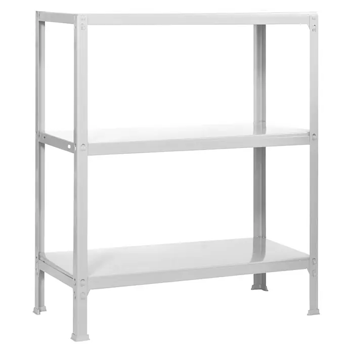 Simonrack Simonhome Metallregal Fileclick Mini - H x B x T: 90 x 80 x 36 cm, Anzahl Böden: 3 Stk., Stecken, Weiß/Weiß - Weißes Metallregal mit drei Ablagen zur Aufbewahrung und Organisation von Gegenständen im Lager oder Keller. Praktisches Regal.