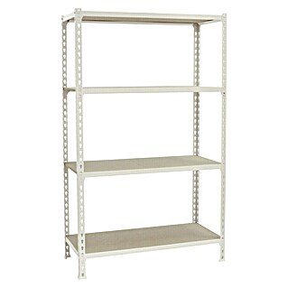 Simonrack Maderclick Estantería metálica Plus (Al x An x Pr: 150 x 100 x 50 cm, Capacidad de carga por balda: 150 kg, Número de baldas: 4 ud., Inserción, Blanco)