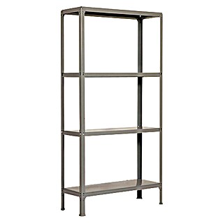 Simonrack Simonhome Metallregal Click Metall Mini (H x B x T: 160 x 80 x 30 cm, Traglast pro Boden: 150 kg, Anzahl Böden: 4 Stk., Stecken, Grau/Grau)