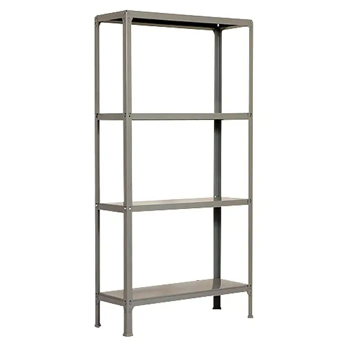 Simonrack Simonhome Metallregal Click Metall Mini - H x B x T: 160 x 80 x 36 cm, Traglast pro Boden: 150 kg, Anzahl Böden: 4 Stk., Stecken, Grau/Grau - Silbernes Metallregal mit vier Regalböden für Lagerung und Organisation. Robustes und stilvolles Aufbewahrungsmöbel für verschiedene Zwecke.