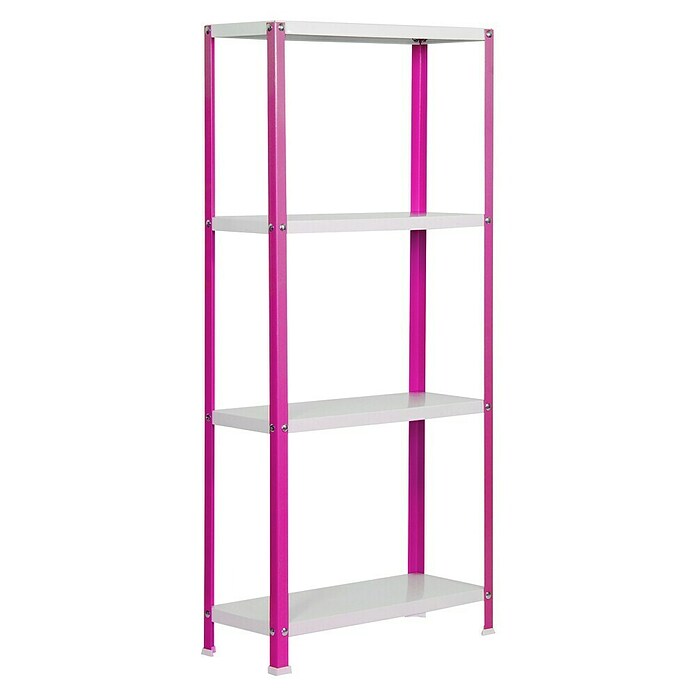 Simonrack Simonhome Metallregal (L x B x H: 30 x 80 x 160 cm, Traglast: 100 kg/Boden, Anzahl Böden: 4 Stk., Rosa)