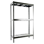 Simonrack Simontaller Schwerlastregal Ecoforte Metall (H x B x T: 150 x 120 x 45 cm, Traglast pro Boden: 400 kg, Anzahl Böden: 3 Stk., Stecken, Silber) | BAUHAUS