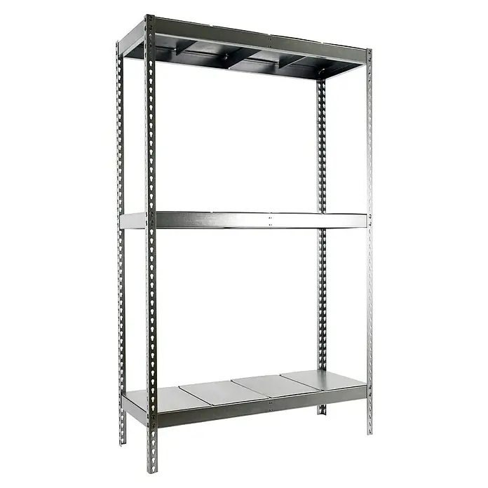 Simonrack Simontaller Schwerlastregal Ecoforte Metall - H x B x T: 150 x 150 x 75 cm, Traglast pro Boden: 400 kg, Anzahl Böden: 3 Stk., Stecken, Silber - Dreistufiges Metallregal, ideal für Lagerung. Robuste Konstruktion und einfacher Aufbau machen es zur optimalen Lösung für Ordnung im Raum.
