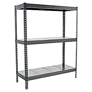 Simonrack Simontaller Metallregal Ecoforte Metall (H x B x T: 150 x 120 x 75 cm, Traglast pro Boden: 400 kg, Anzahl Böden: 3 Stk., Stecken, Grau)