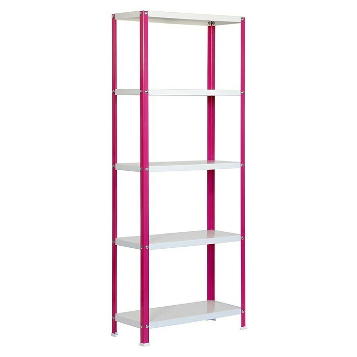 Simonrack Simonhome Metallregal (L x B x H: 40 x 100 x 180 cm, Traglast: 100 kg/Boden, Anzahl Böden: 5 Stk., Rosa)