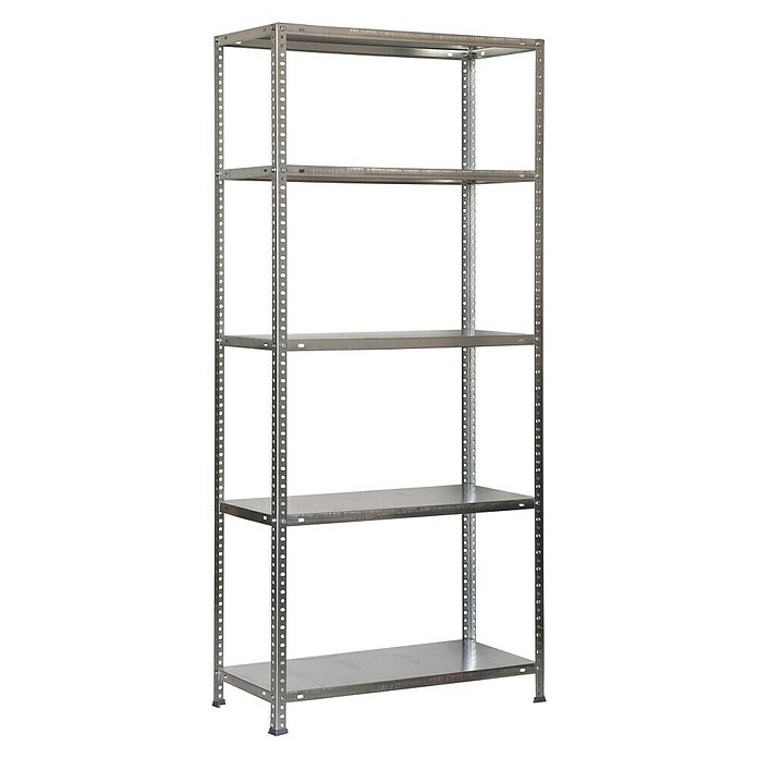 Simonrack Simonclassic Metallregal (L x B x H: 40 x 80 x 180 cm, Traglast: 100 kg/Boden, Anzahl Böden: 5 Stk., Silber)