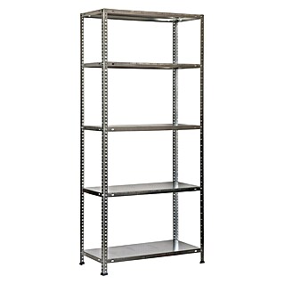 Simonrack Simonclassic Metallregal Advantage Plus (H x B x T: 200 x 100 x 30 cm, Traglast pro Boden: 75 kg, Anzahl Böden: 5 Stk., Schrauben, Silber)