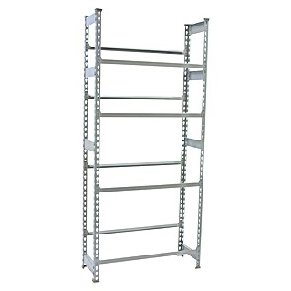 Simonrack Simonbottle Estantería para cajas de bebidas (Al x An x Pr: 200 x 80 x 30 cm, Carga límite balda: 100 kg, Número de baldas: 4 ud., Inserción, Gris)