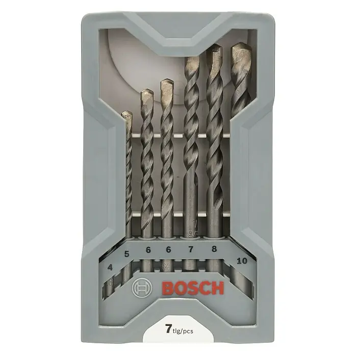 Bosch Beton- & Steinbohrer CYL-3 - Durchmesser Bohrer: 10 mm - Bosch 7-teiliges Bohrerset: Hochwertige Steinbohrer für präzise Bohrlöcher in verschiedenen Größen, ideal für Heimwerker und Profis.