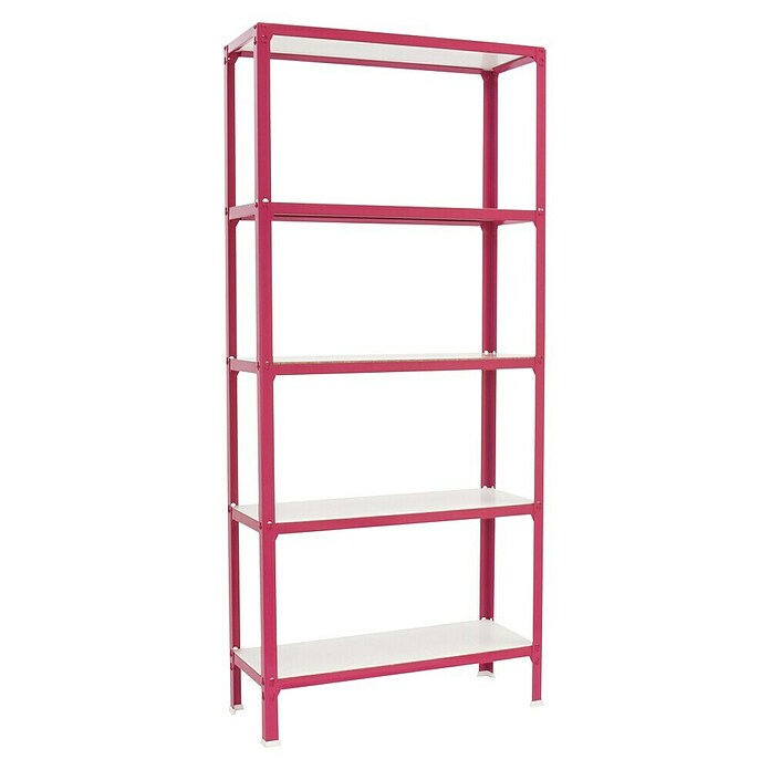 Simonrack Simonhome Metallregal (L x B x H: 30 x 80 x 180 cm, Traglast: 150 kg/Boden, Anzahl Böden: 5 Stk., Rosa)