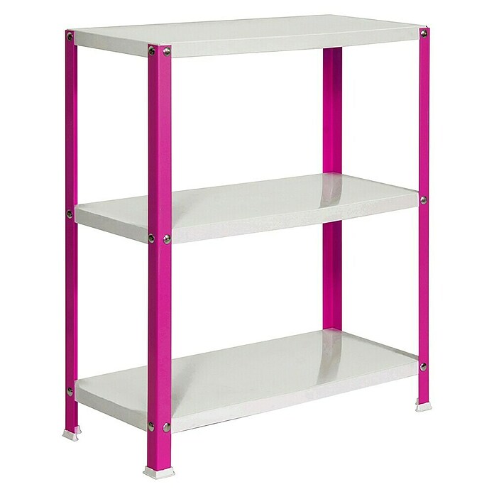 Simonrack Simonhome Metallregal (L x B x H: 30 x 80 x 90 cm, Traglast: 100 kg/Boden, Anzahl Böden: 3 Stk., Rosa)