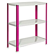 Simonrack Simonhome Metallregal (L x B x H: 30 x 100 x 90 cm, Traglast: 100 kg/Boden, Anzahl Böden: 3 Stk., Rosa)