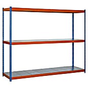 Simonrack Simontaller Metallregal Ecoforte Metall (H x B x T: 200 x 150 x 45 cm, Traglast pro Boden: 400 kg, Anzahl Böden: 3 Stk., Stecken, Blau/Orange) | BAUHAUS