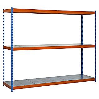 Simonrack Simontaller Metallregal Ecoforte Metall (H x B x T: 200 x 120 x 60 cm, Traglast pro Boden: 400 kg, Anzahl Böden: 3 Stk., Stecken, Blau/Orange)