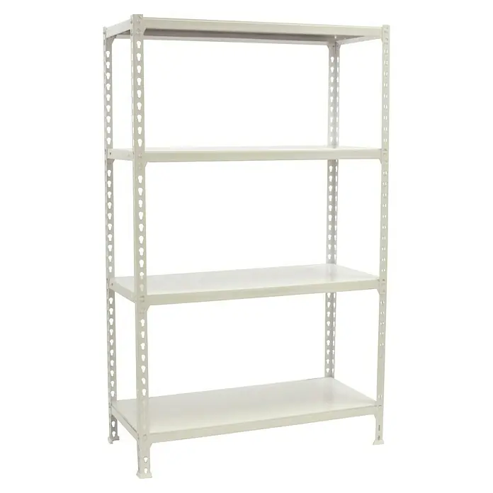 Simonrack Simonclick Metallregal Simonclick Plus - H x B x T: 150 x 90 x 30 cm, Traglast pro Boden: 180 kg, Anzahl Böden: 4 Stk., Stecken, Weiß/Weiß - Regal mit vier Ebenen.
