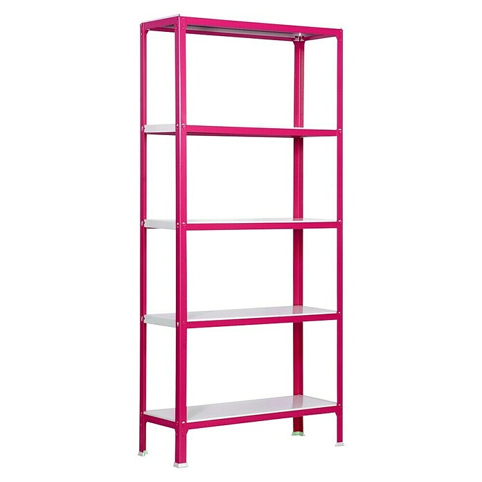 Simonrack Simonhome Metallregal (L x B x H: 30 x 80 x 180 cm, Traglast: 150 kg/Boden, Anzahl Böden: 5 Stk., Rosa)