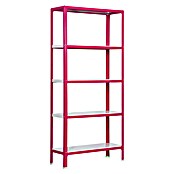 Simonrack Simonhome Metallregal (L x B x H: 30 x 100 x 180 cm, Traglast: 150 kg/Boden, Anzahl Böden: 5 Stk., Rosa)