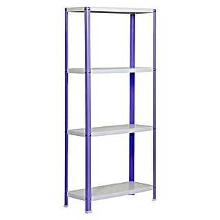 Simonrack Simonhome Metallregal Classic Plus (H x B x T: 160 x 100 x 40 cm, Traglast pro Boden: 100 kg, Anzahl Böden: 4 Stk., Schrauben, Violett/Weiß)