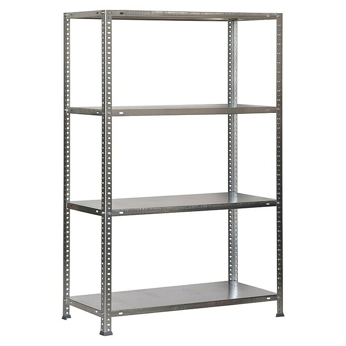 Simonrack Simonclassic Metallregal Advantage Mini (H x B x T: 150 x 80 x 40 cm, Traglast pro Boden: 75 kg, Anzahl Böden: 4 Stk., Schrauben, Silber) | BAUHAUS