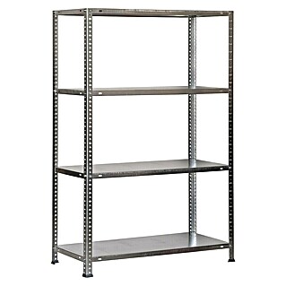 Simonrack Simonclassic Metallregal Advantage Mini (H x B x T: 150 x 80 x 40 cm, Traglast pro Boden: 75 kg, Anzahl Böden: 4 Stk., Schrauben, Silber)