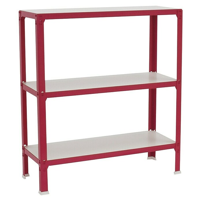 Simonrack Simonhome Metallregal (L x B x H: 30 x 80 x 90 cm, Traglast: 150 kg/Boden, Anzahl Böden: 3 Stk., Rosa)